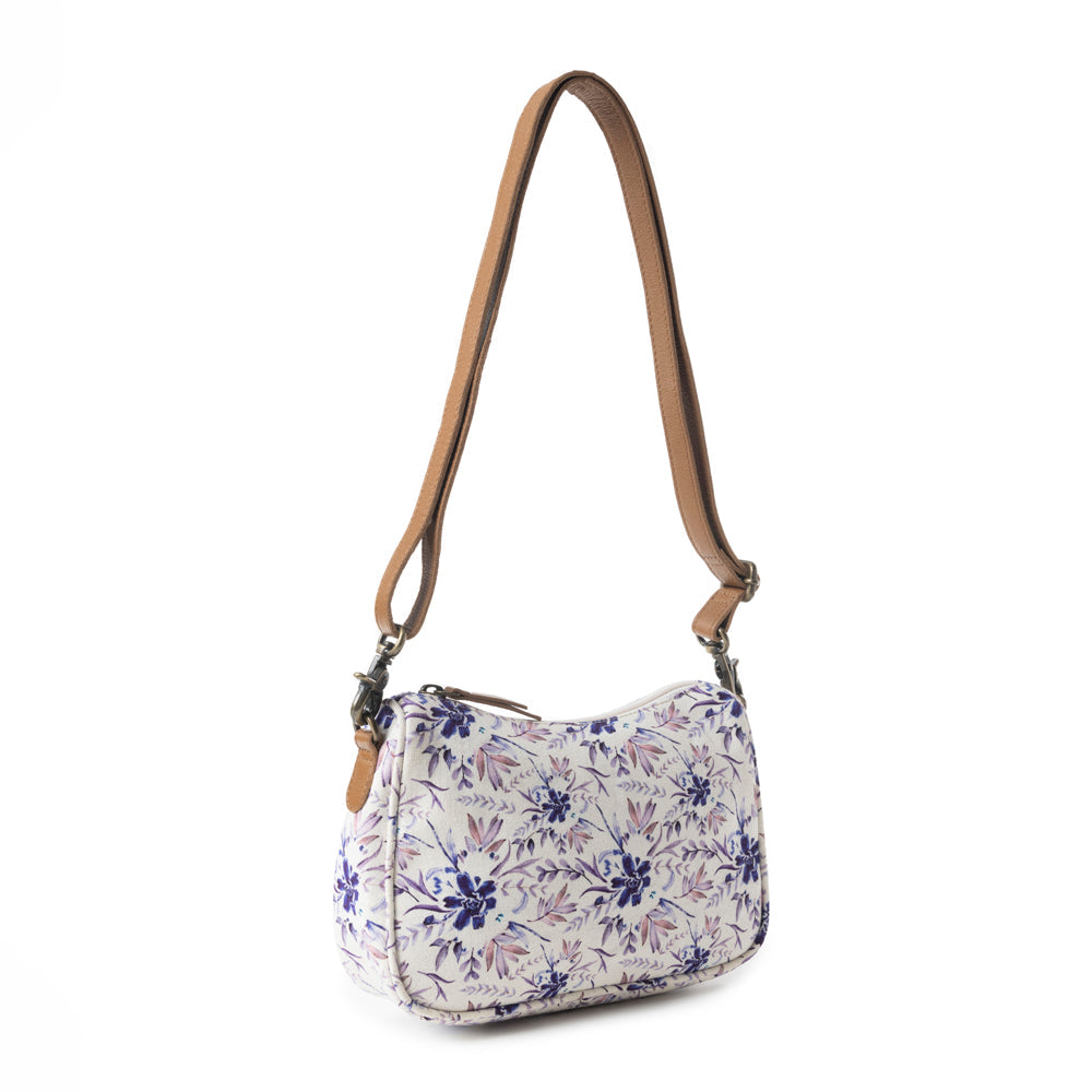 Cottage Rose Crossbody Bag In Purple