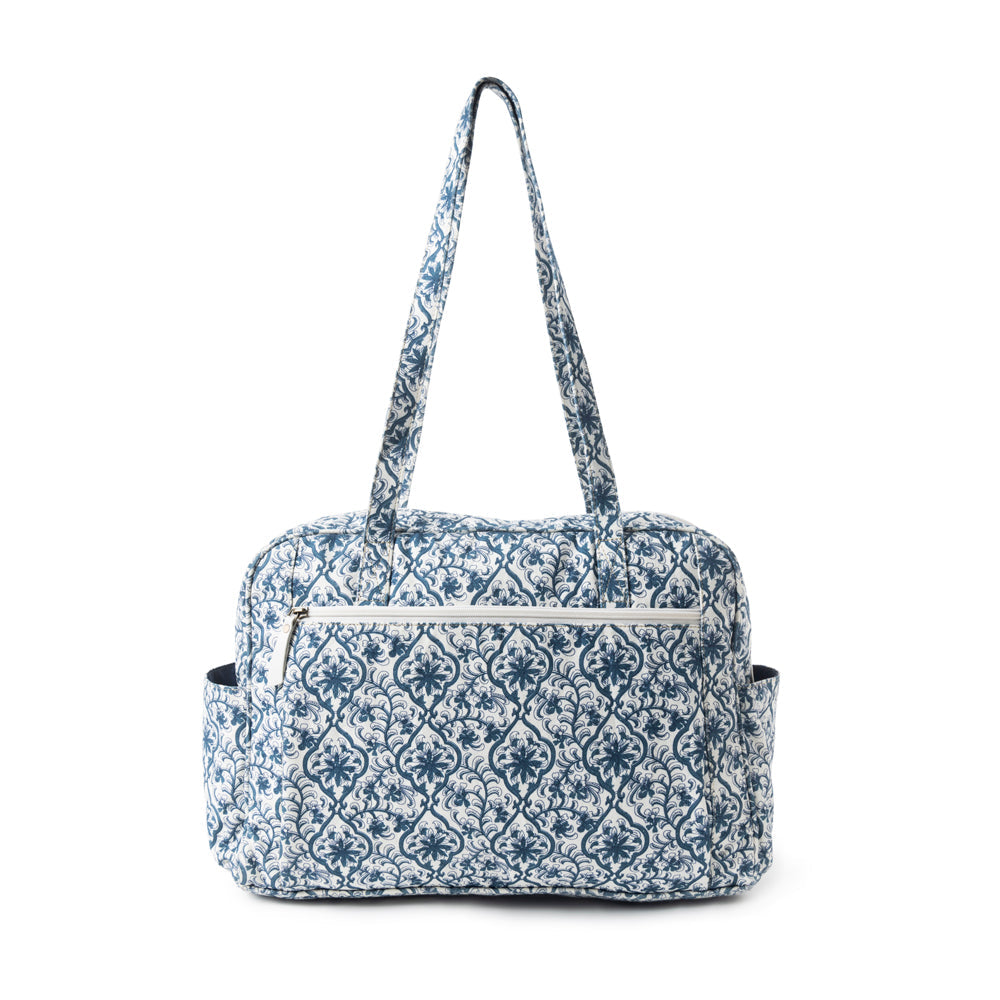 Royal Damask Diaper Bag In Blue