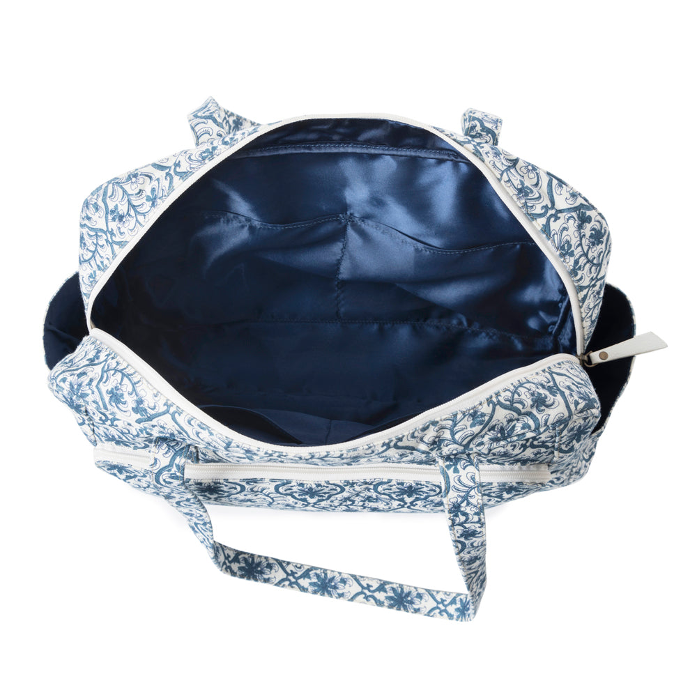 Royal Damask Diaper Bag In Blue