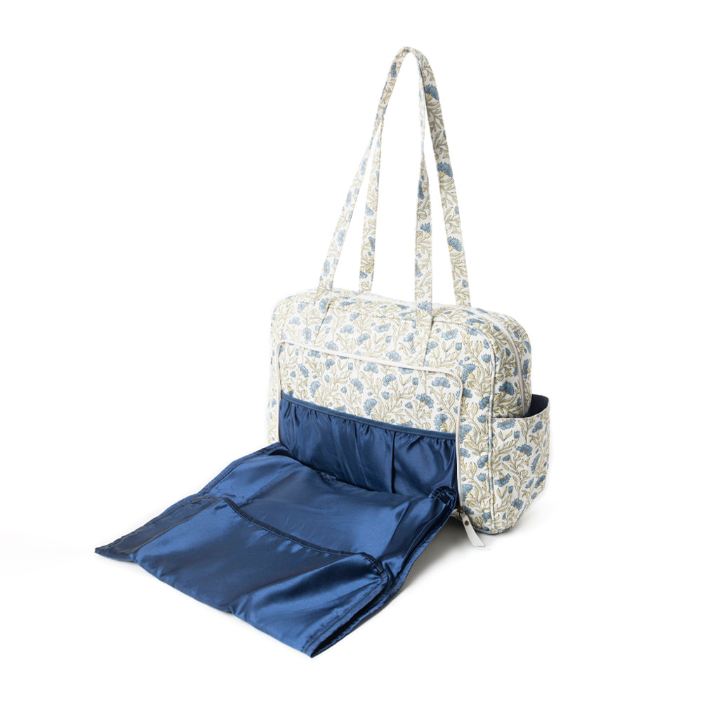 Royal Damask Diaper Bag Off White