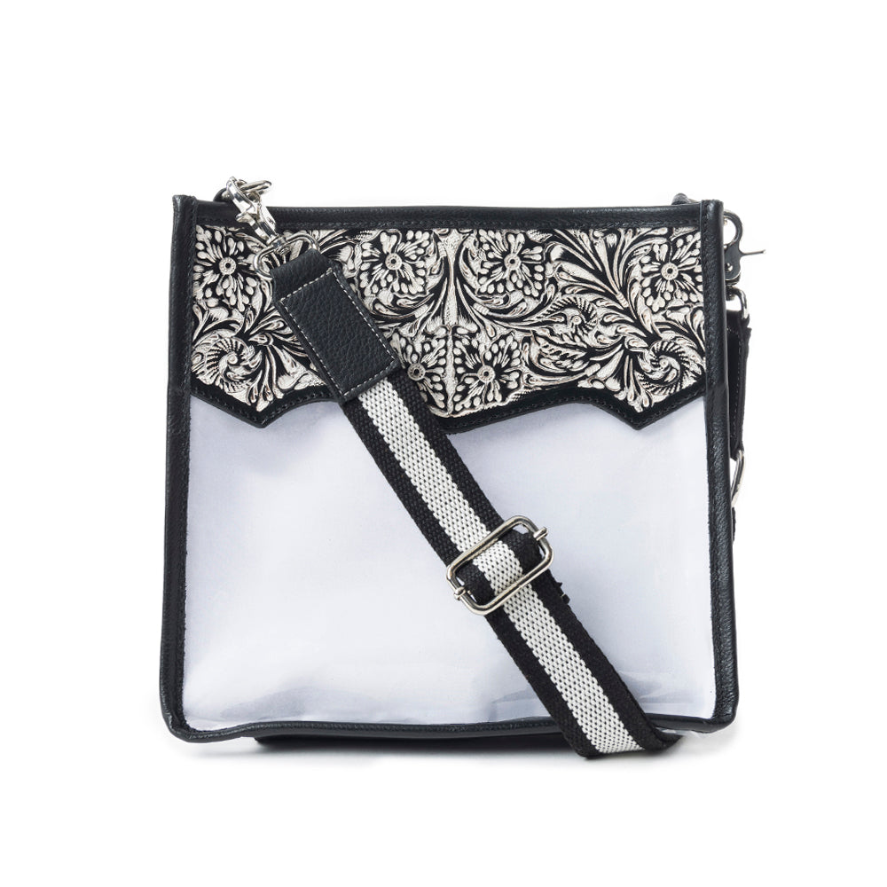 Pearlton Prairie Clear Bag In Black and White