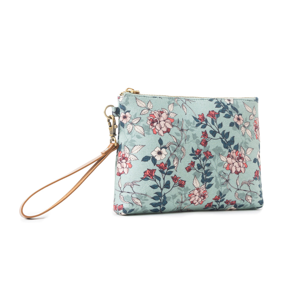 Peace & Serenity Blossoms Clutch Bag In Blue