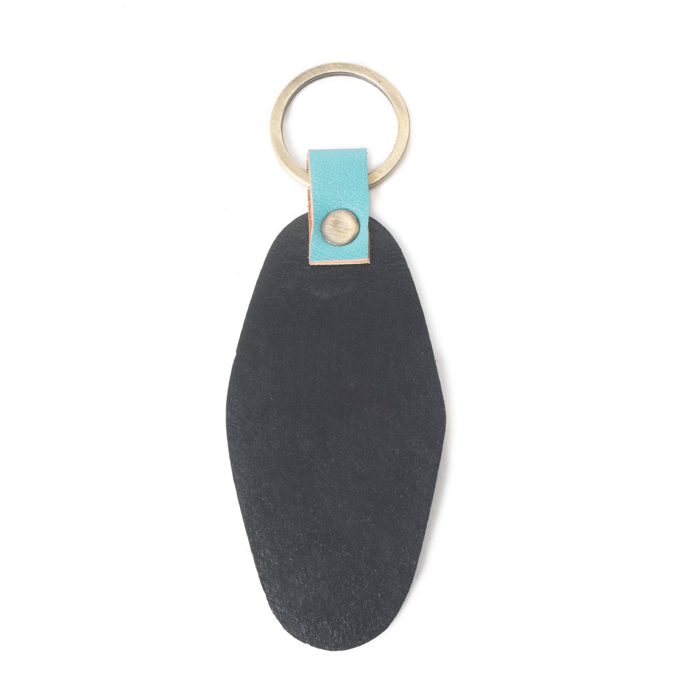 Sonoran Bloom Embossed Key Fob in Cactus Green & Brown