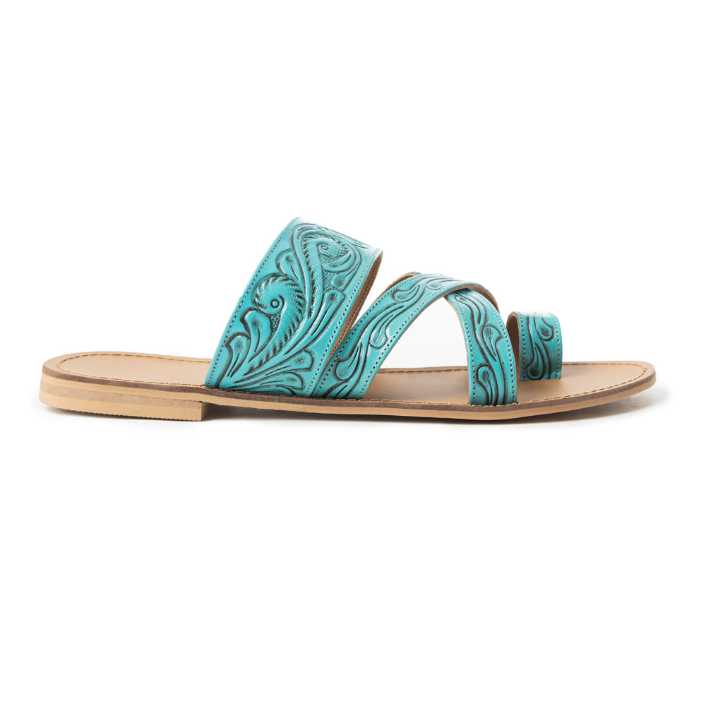 Delia Ridge Sandals In Turquoise