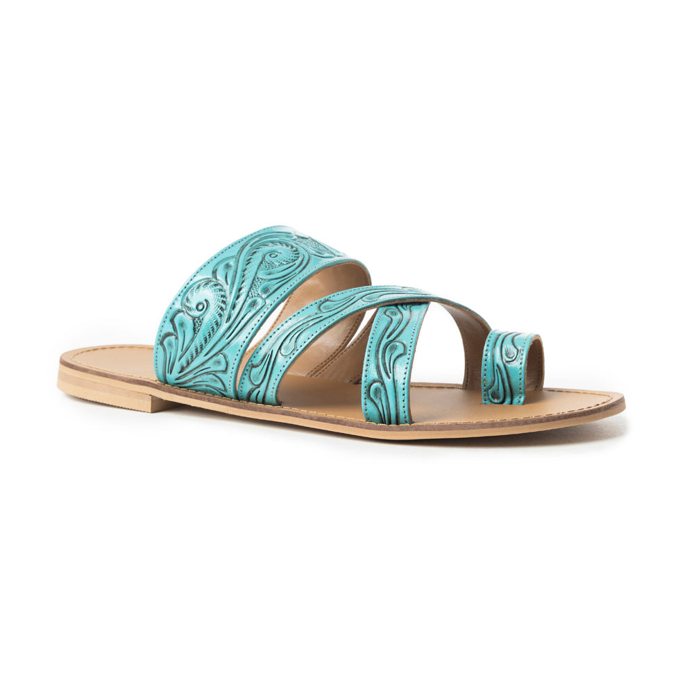 Delia Ridge Sandals In Turquoise