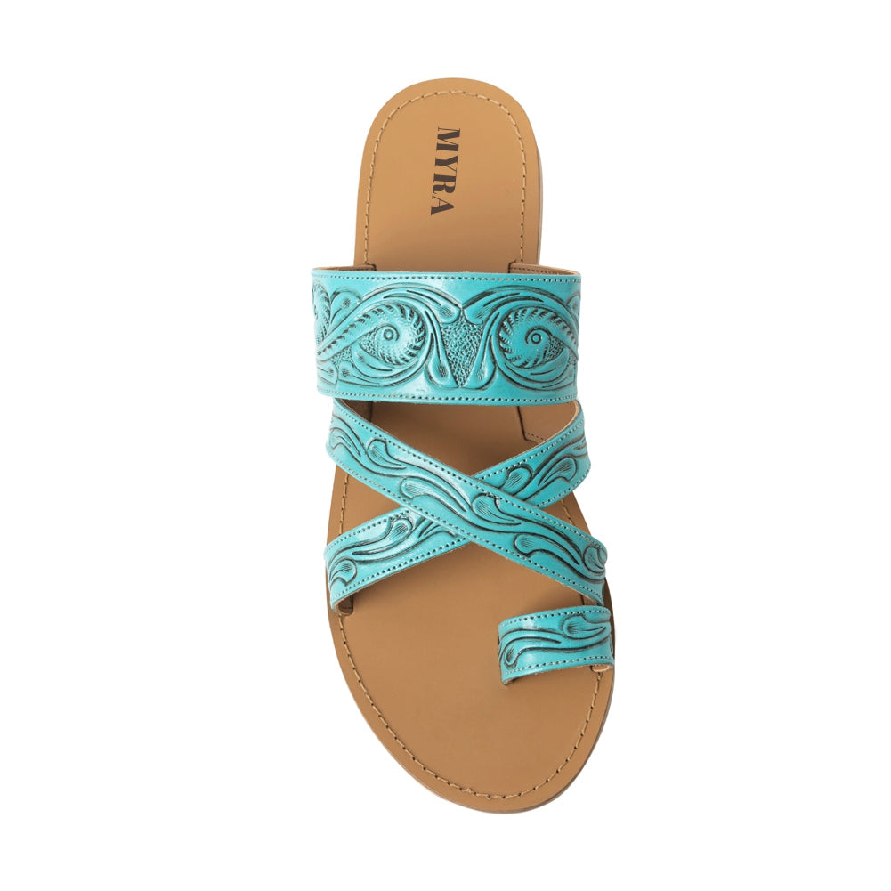 Delia Ridge Sandals In Turquoise