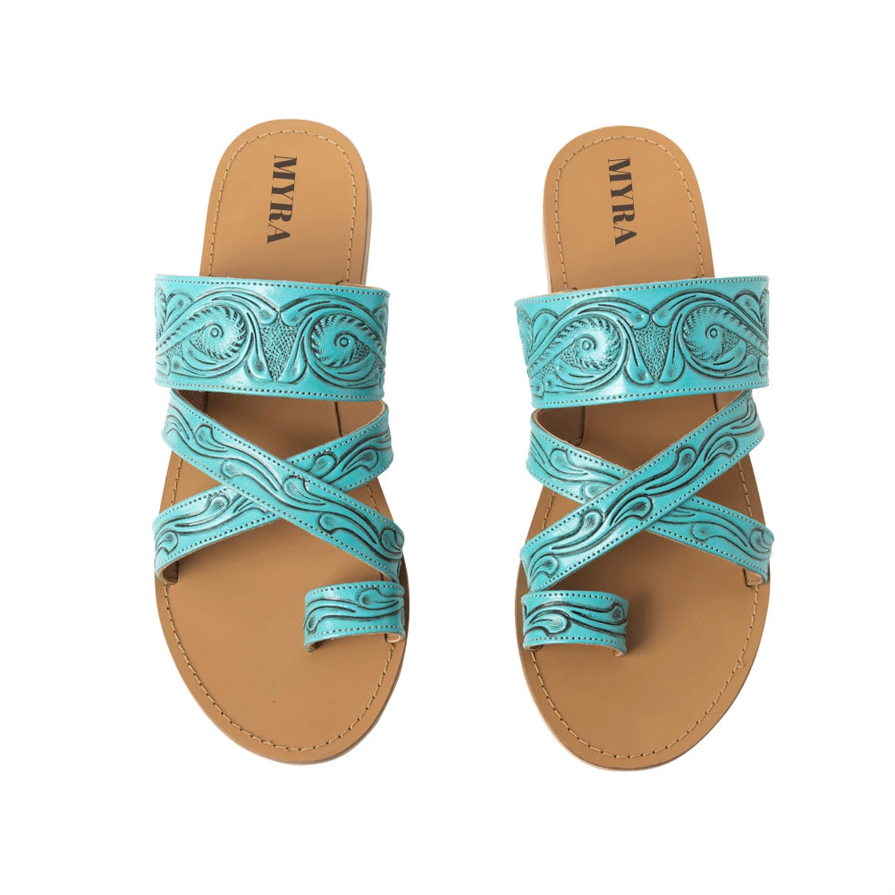 Delia Ridge Sandals In Turquoise