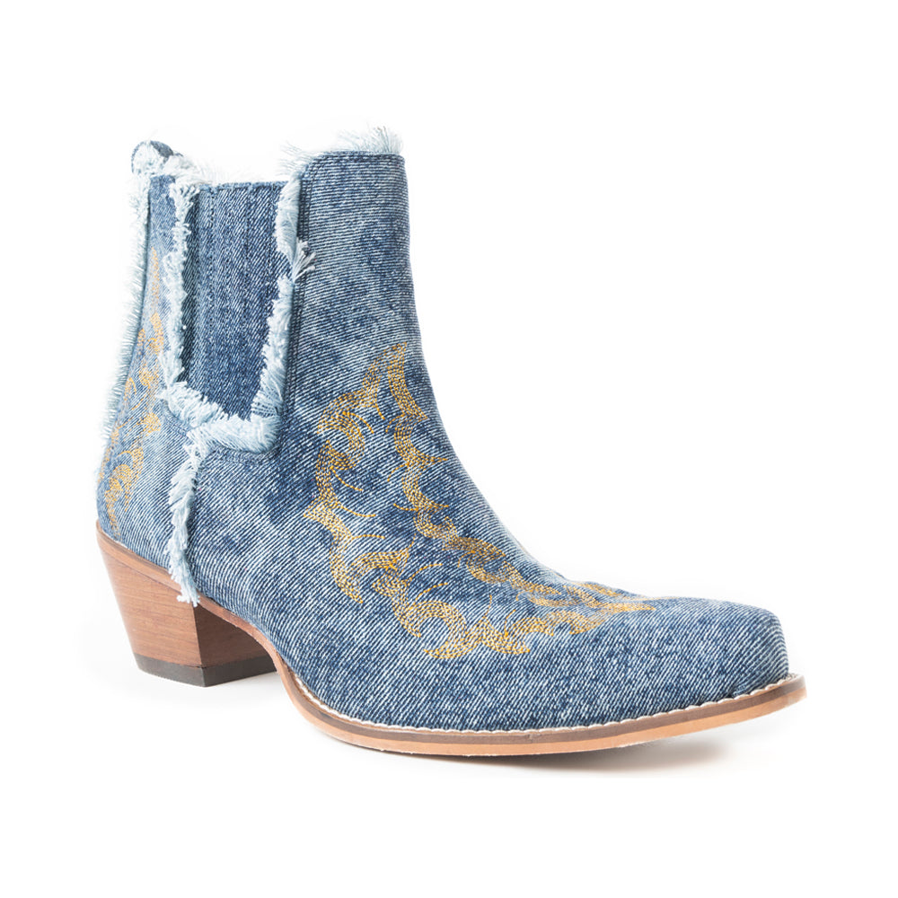 Dearling Ranch Booties In Denim Blue