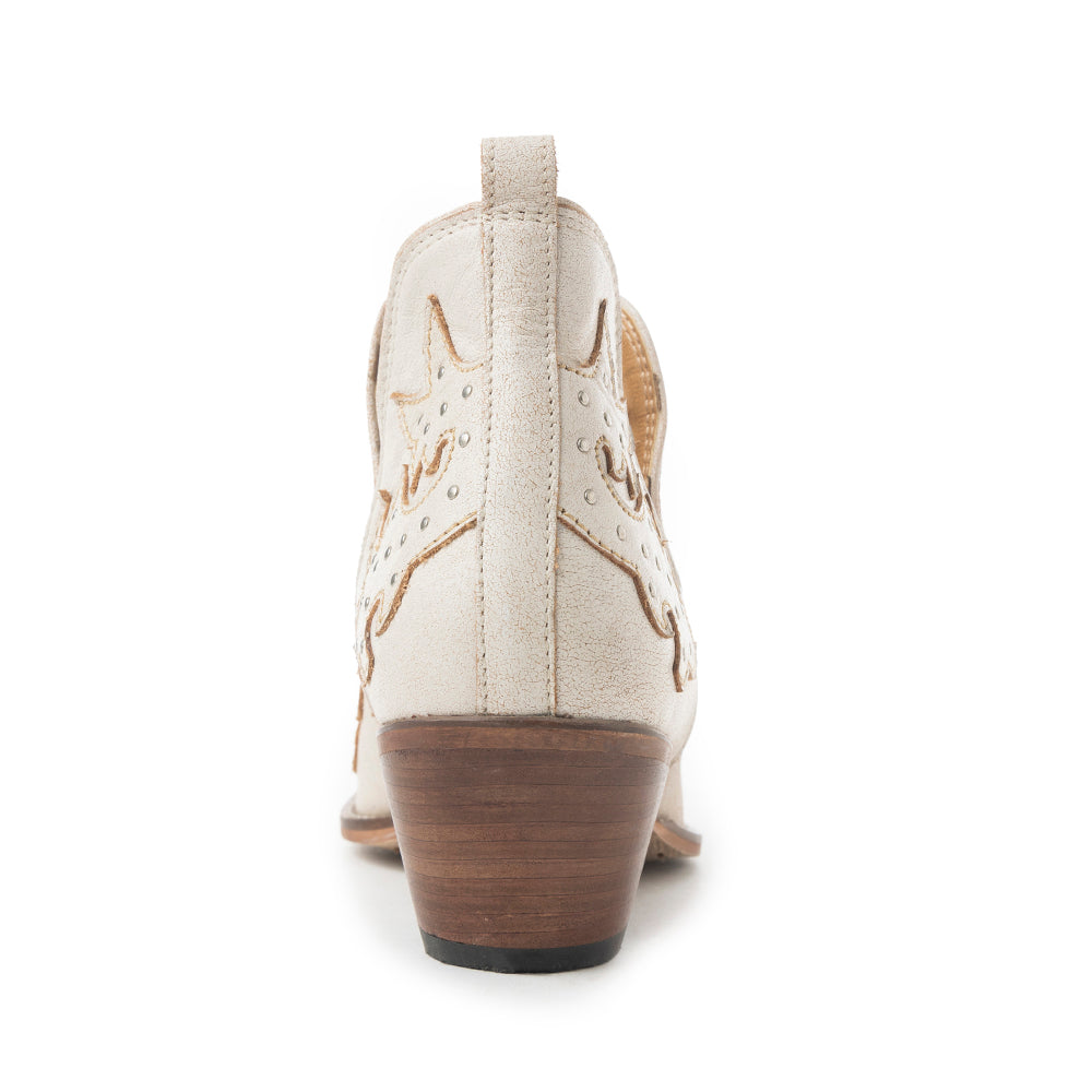 Twin Forks Booties In Crackle White