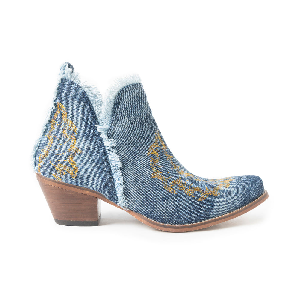 Trail Runner Booties In Denim Blue