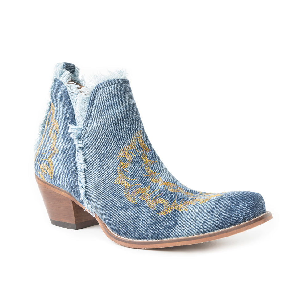 Trail Runner Booties In Denim Blue