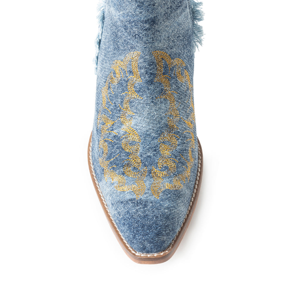 Trail Runner Booties In Denim Blue