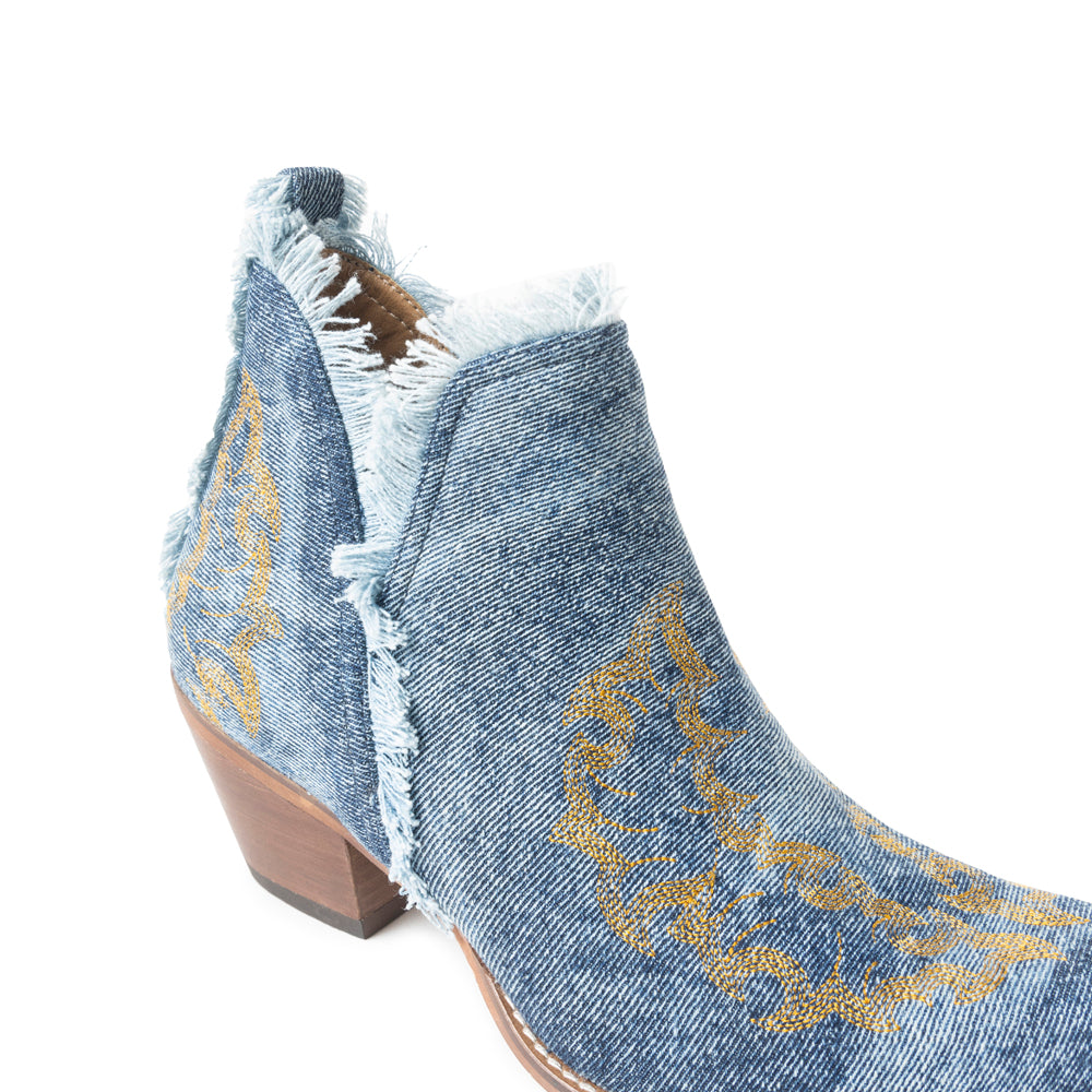 Trail Runner Booties In Denim Blue