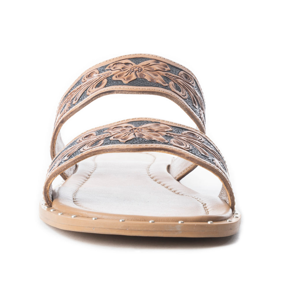 Santa Fe Daisy Slides In Black & Brown