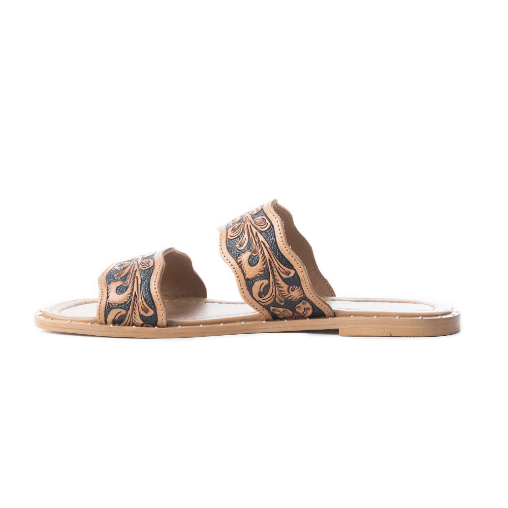 Santa Fe Daisy Slides In Black & Brown