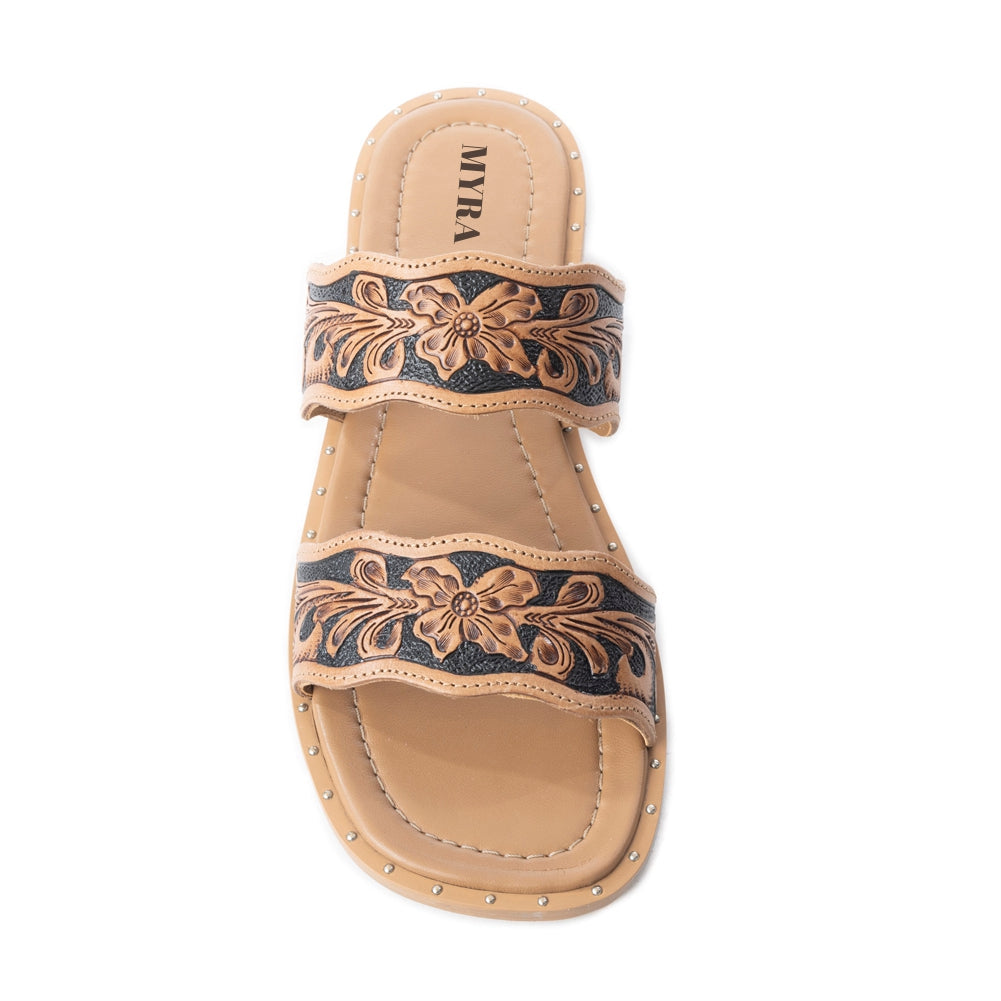 Santa Fe Daisy Slides In Black & Brown