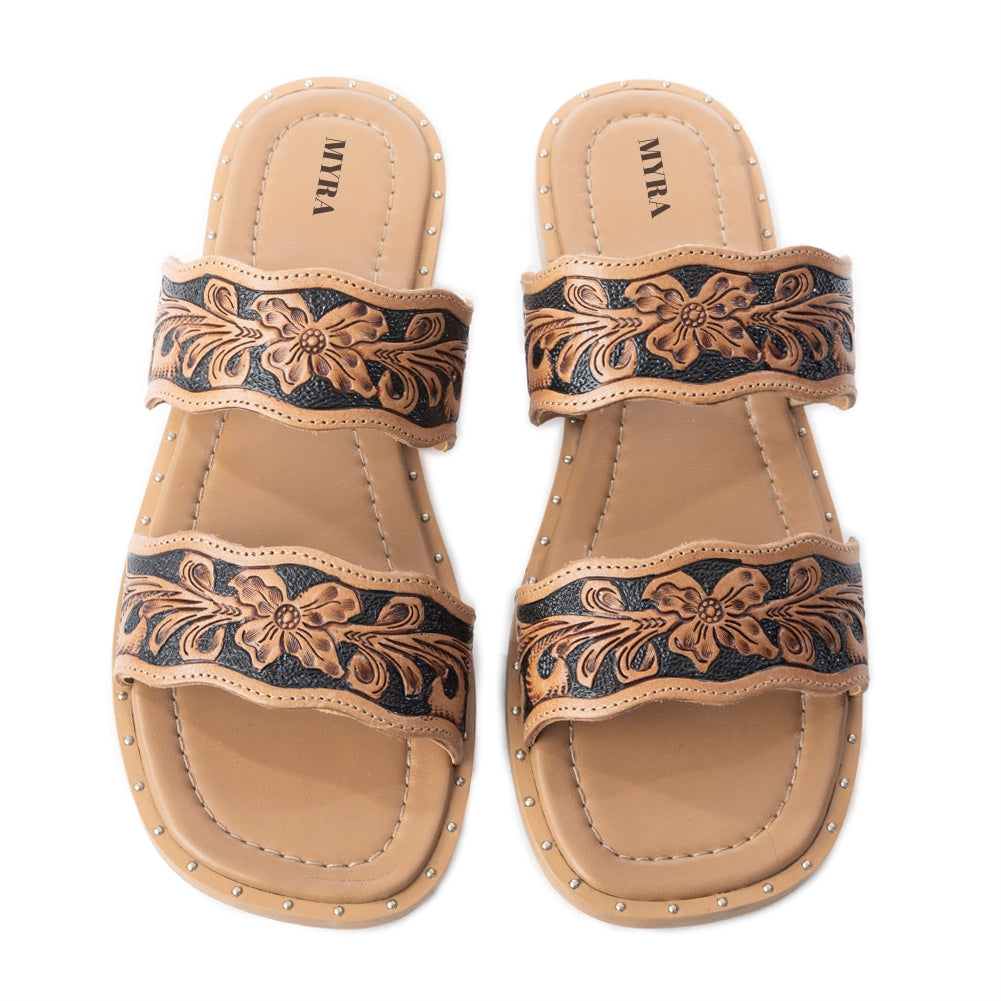 Santa Fe Daisy Slides In Black & Brown
