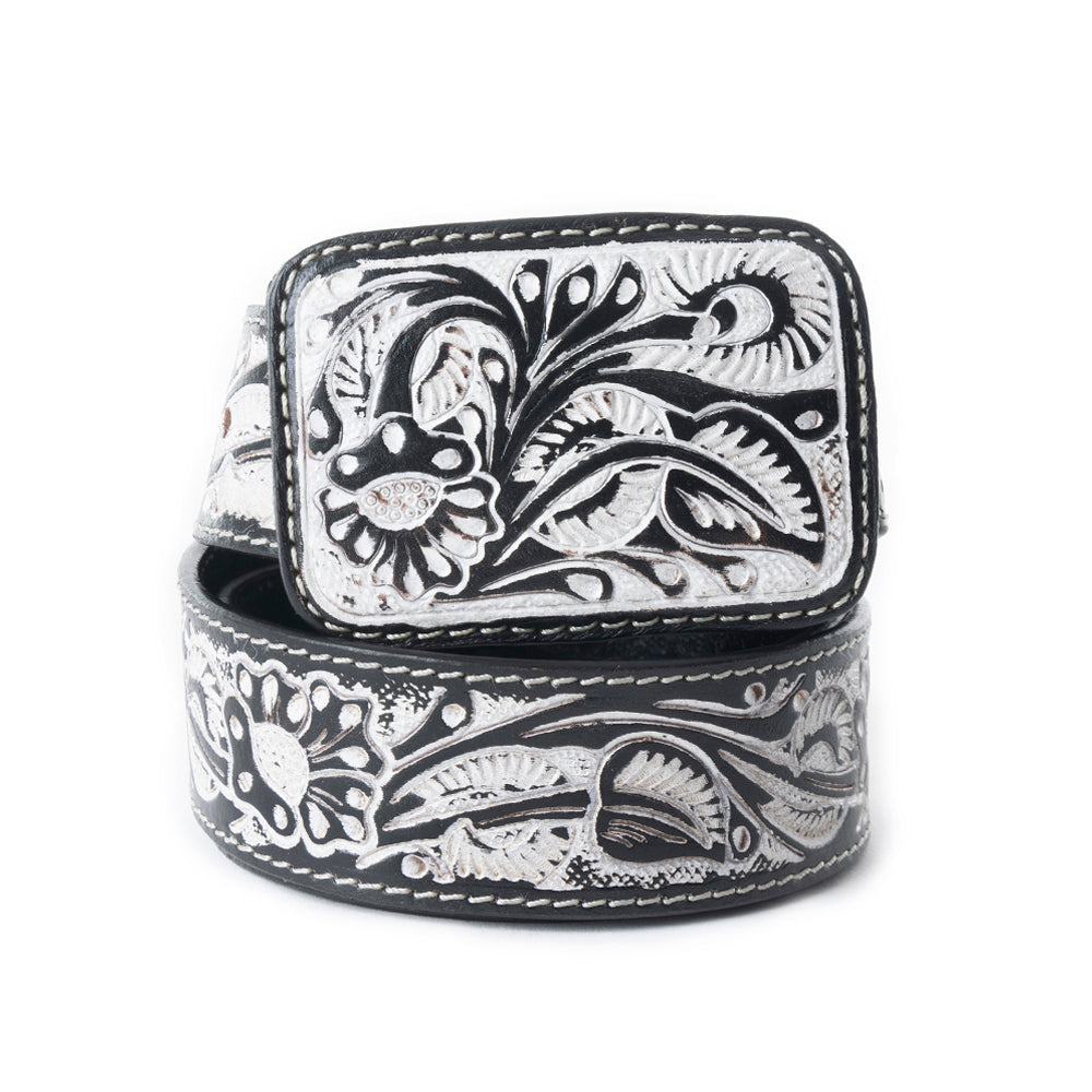 Desert Silver Moon Men's Belt In Black