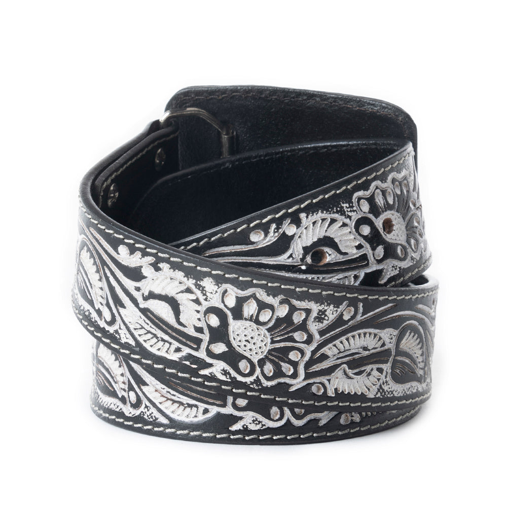 Desert Silver Moon Men's Belt In Black