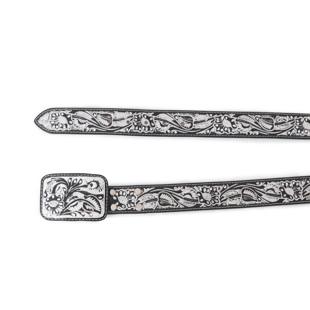 Desert Silver Moon Men's Belt In Black