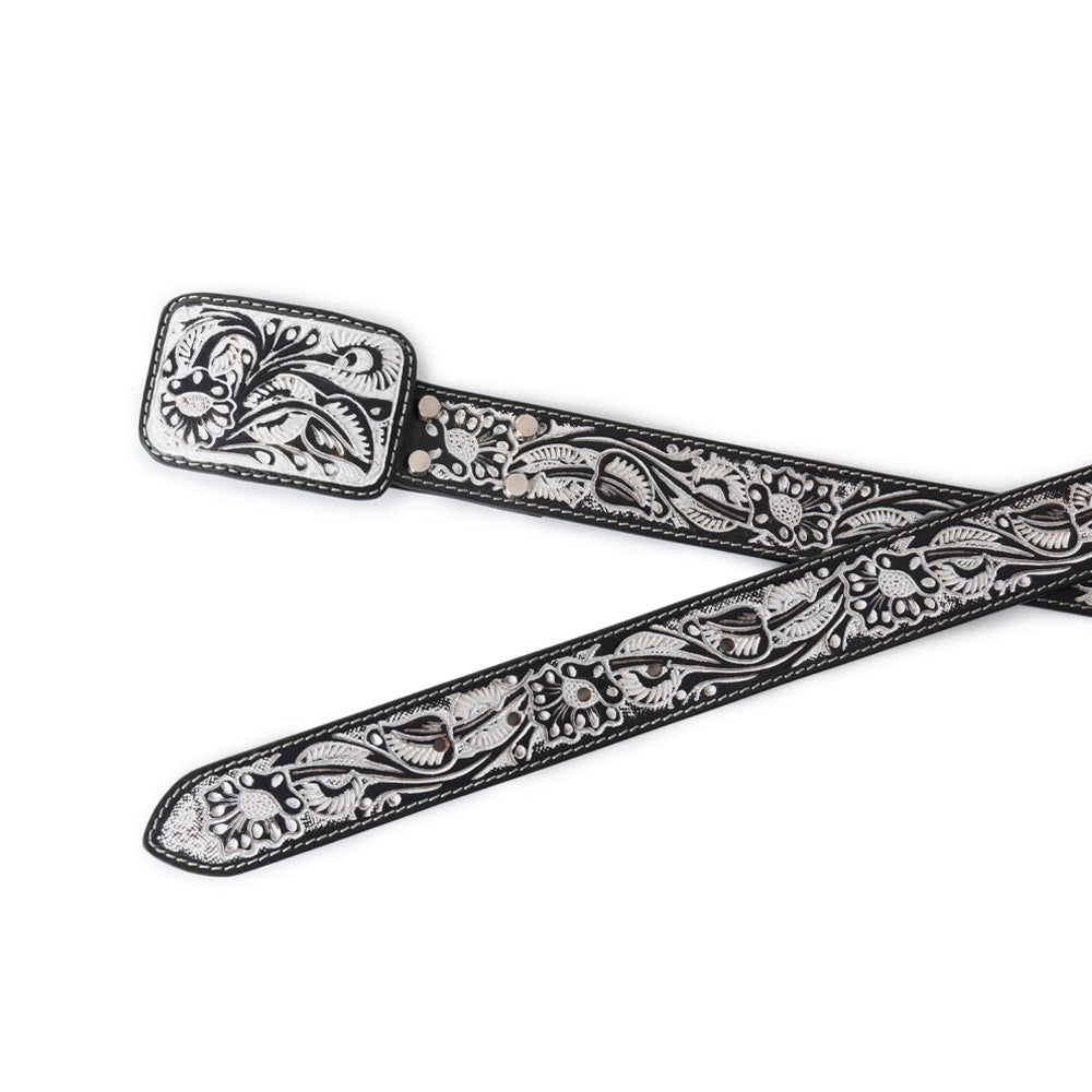 Desert Silver Moon Men's Belt In Black