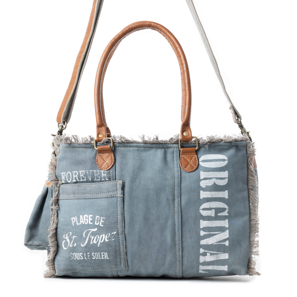 Coastal Steel Upcycled Tote in Denim