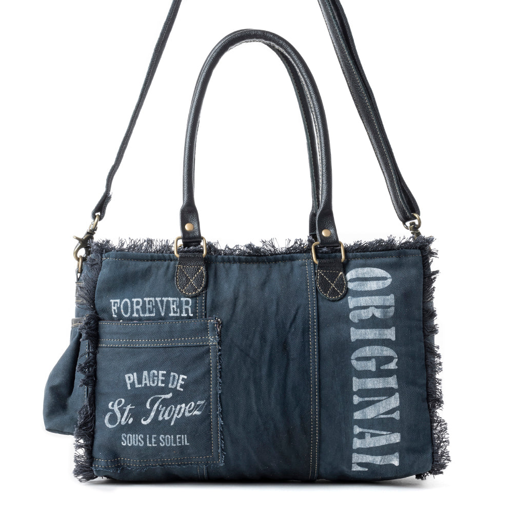 Coastal Steel Upcycled Tote in Blue