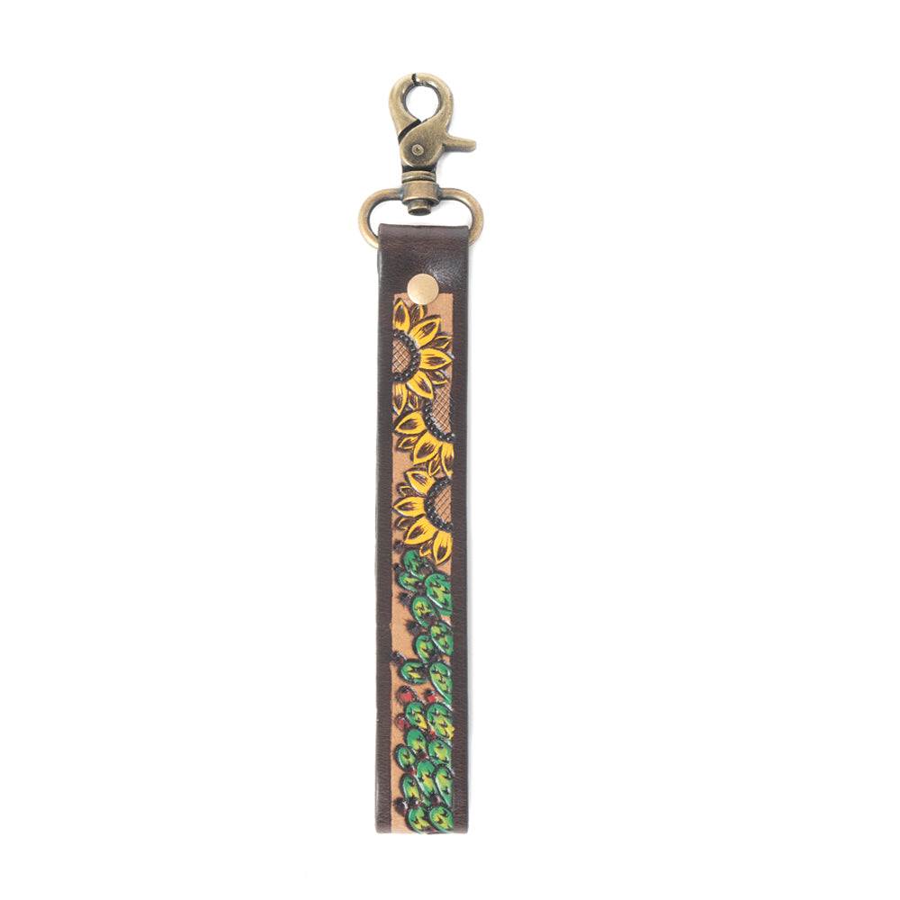 Verdant Vines Tooled Leather Key Fob Variant Combo
