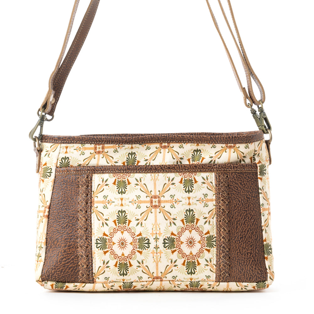 Wildflower Scroll Crossbody Bag in Heritage Beige