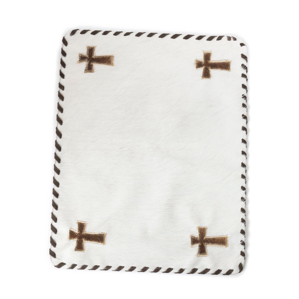 Western Grace Hairon Table Runner '' SET OF 4 '' in Saddle Ivory