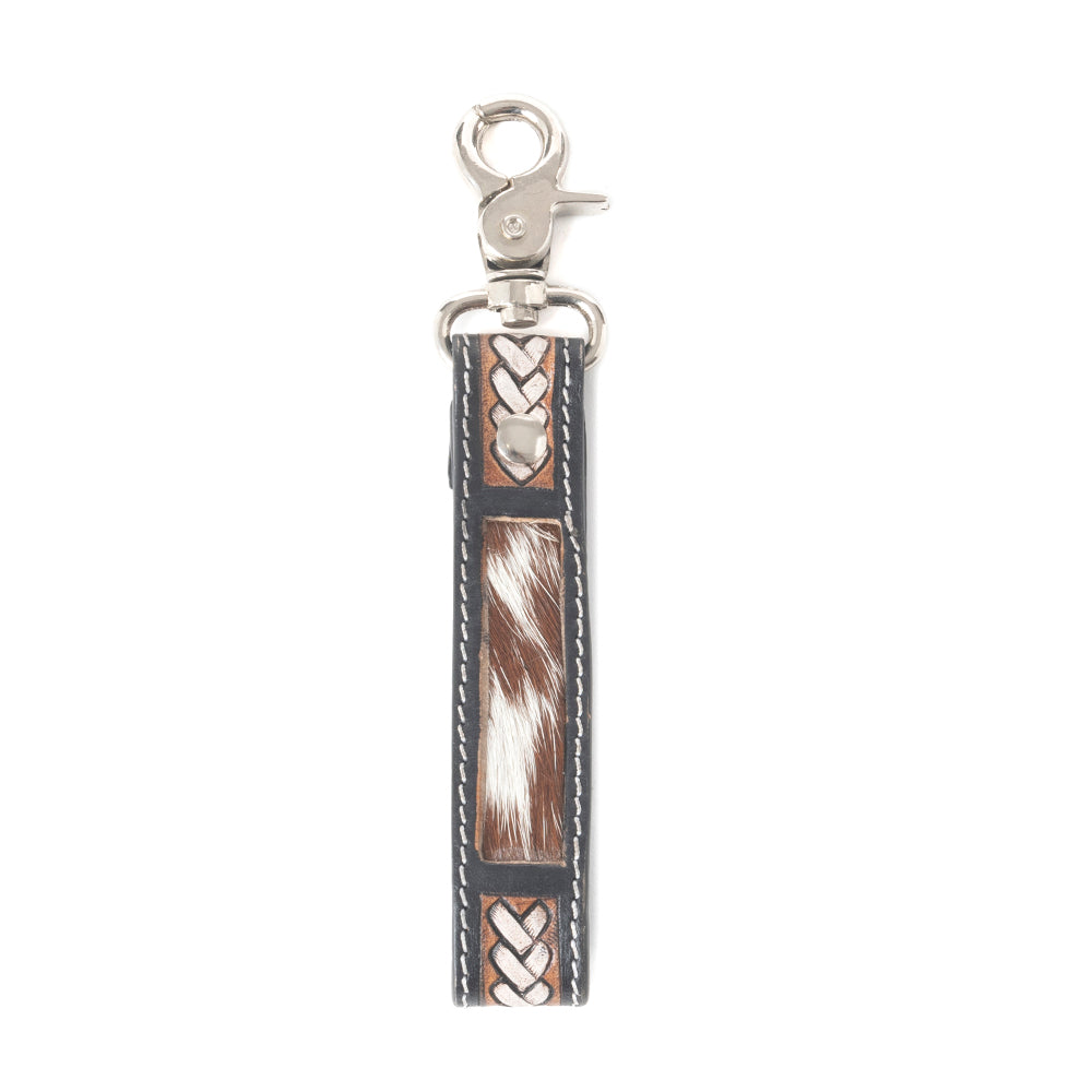 Braided Buckle Hairon Key Fob in Dusty Bronze