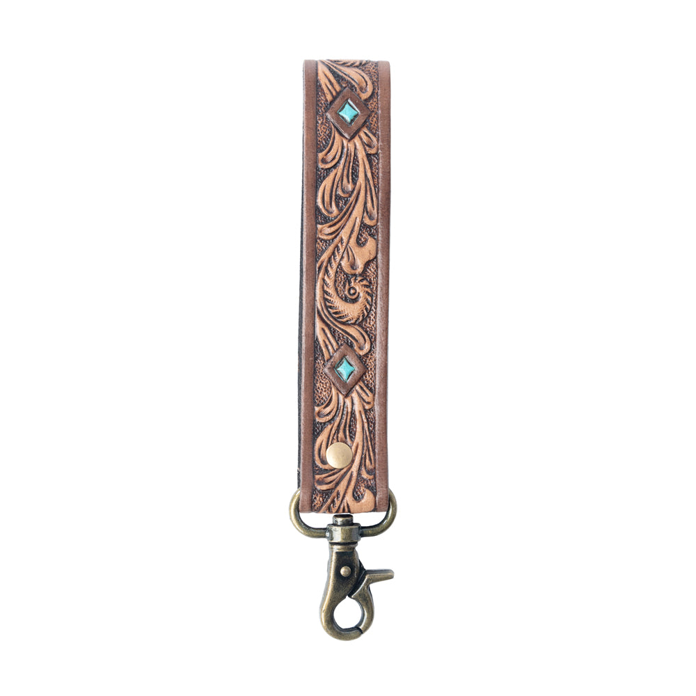 Spirit Stone Handtooled Leather Keyfob Variant Combo