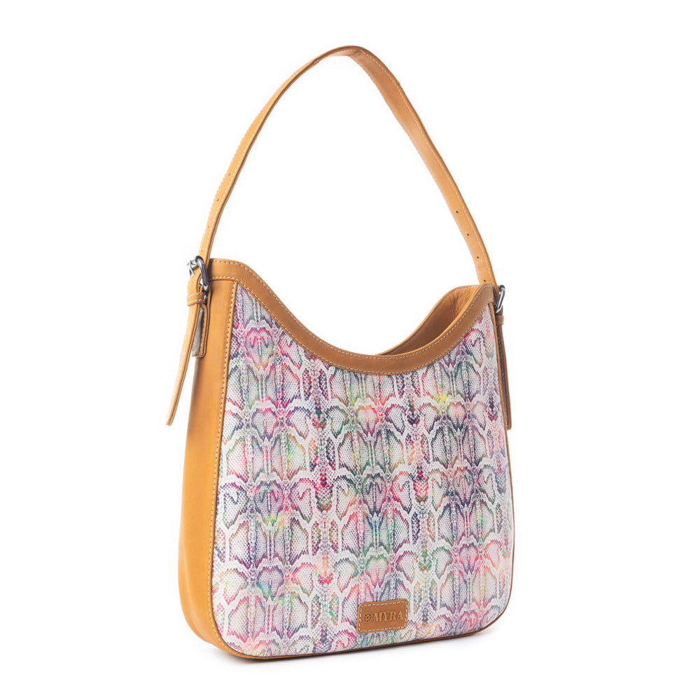 Desert Snow Leopard Leather Bag In Multicolor
