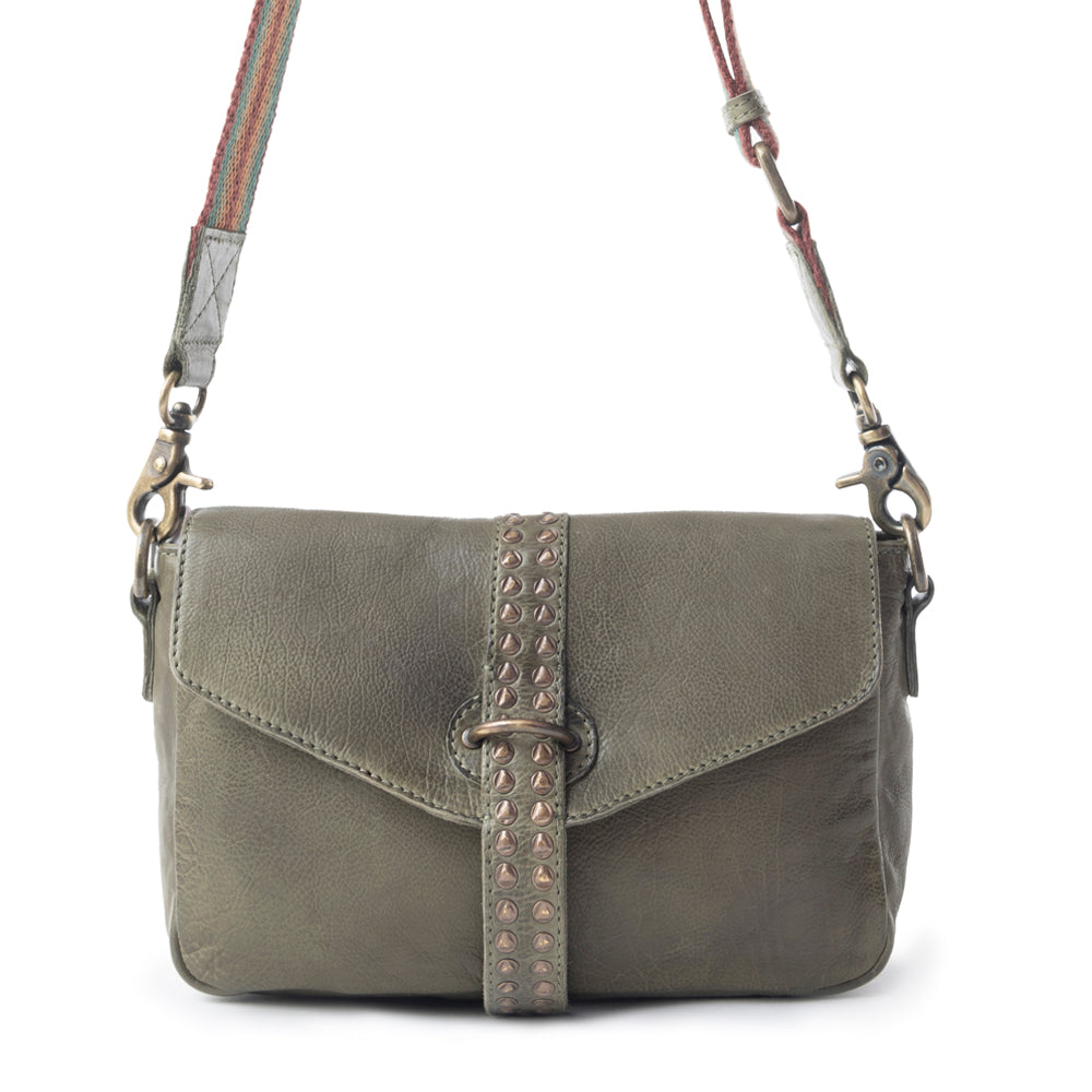 Pine Cone Leather Bag In Olive