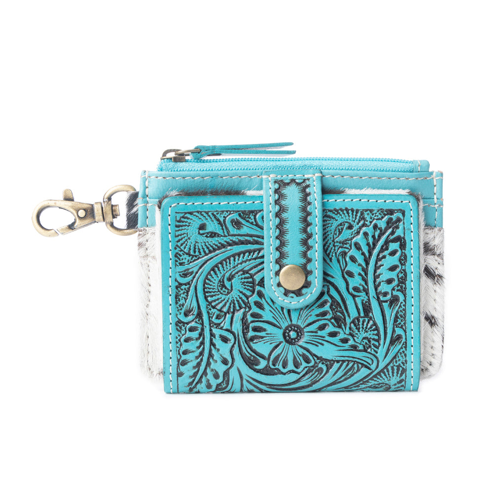 Wildflowers of the Prairie Credit Card Holder In Turquoise