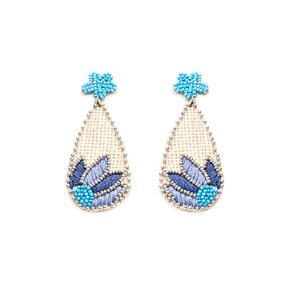 Desert Bluebells Beaded Earrings