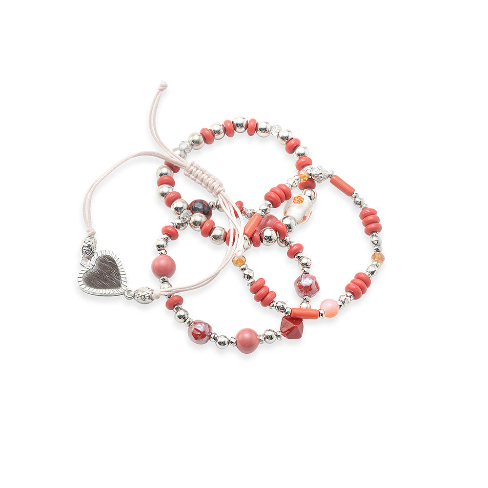 Desert Heart & Fire Stacked Bracelet