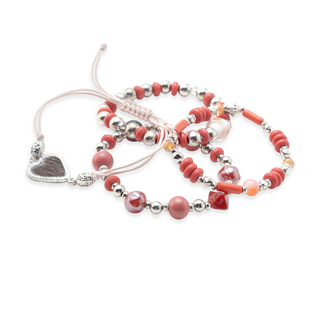 Desert Heart & Fire Stacked Bracelet