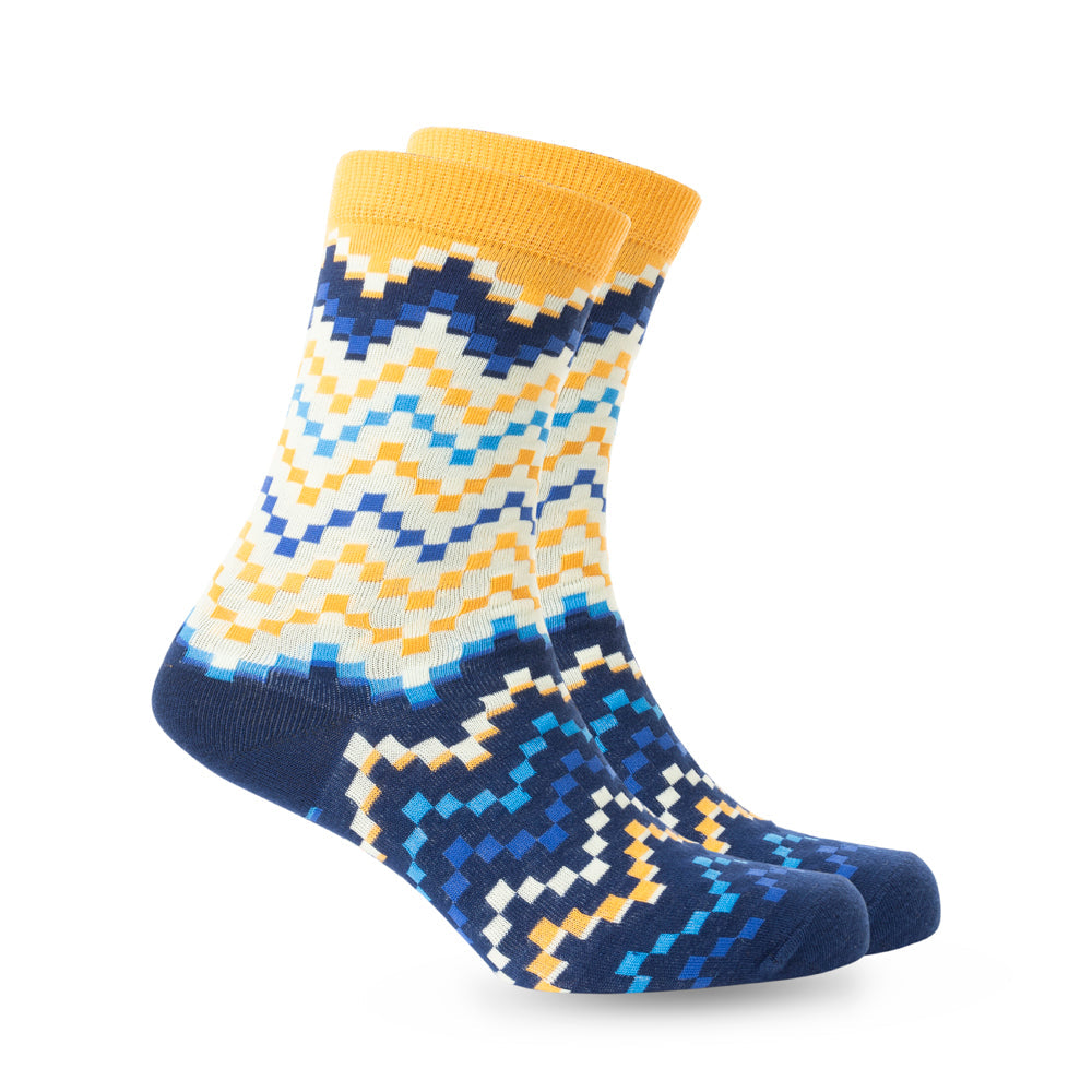 Jade Valley Pixie Socks In Blue & Yellow