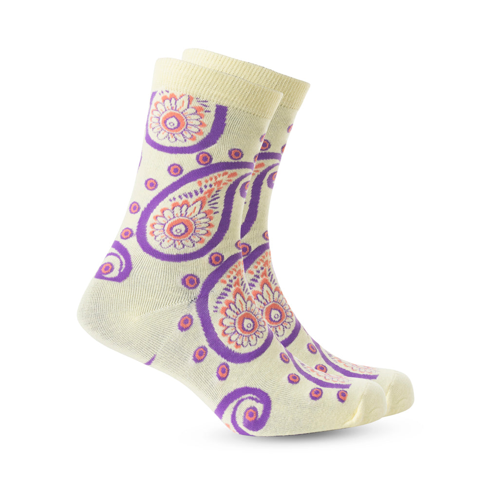 Sunshine Swirl Suzie Socks In Cream