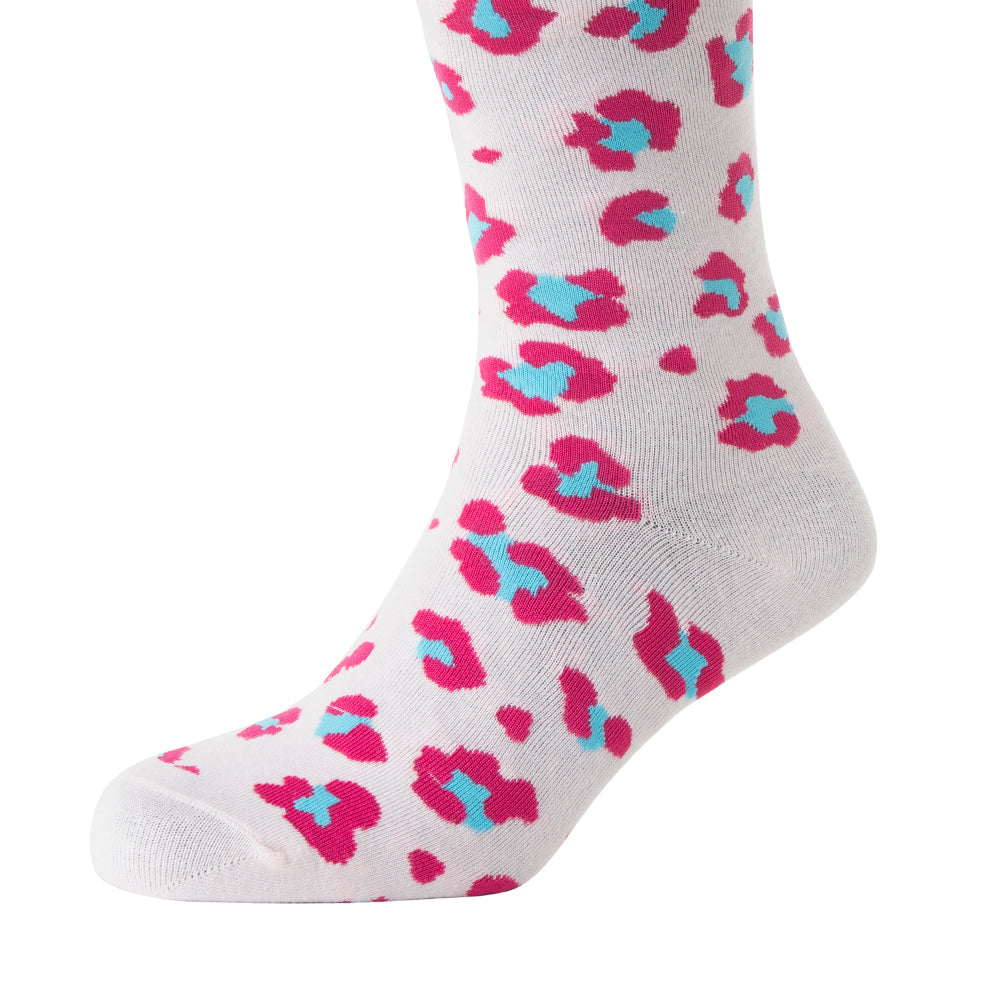 Candy Leopard Lacy Socks In Light Pink
