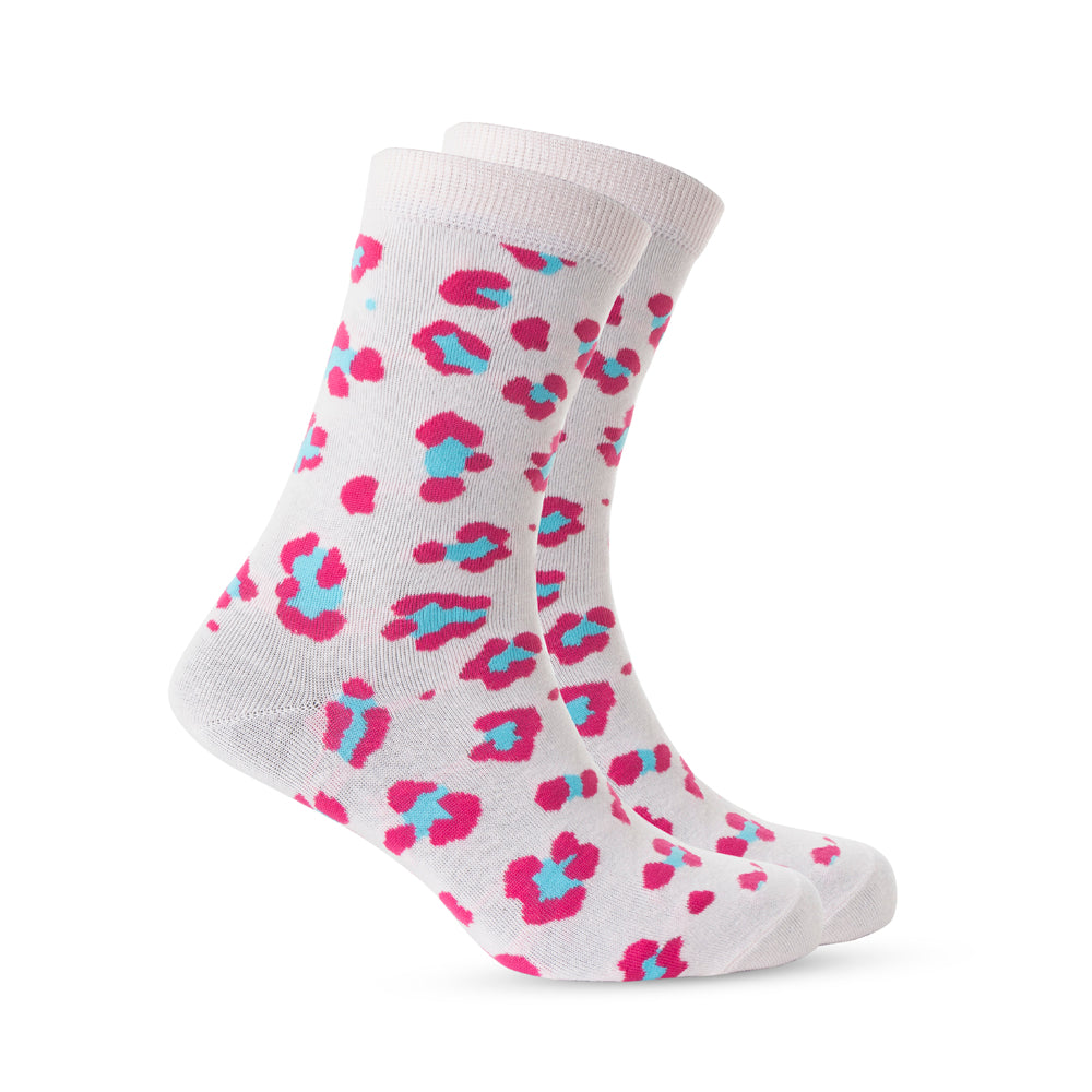 Candy Leopard Lacy Socks In Light Pink