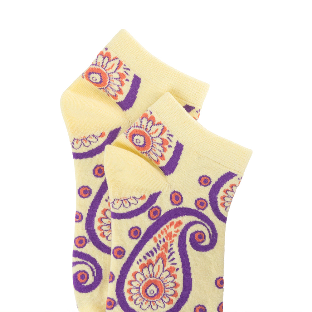 Sunshine Swirl Suzie Ankle Socks In Cream