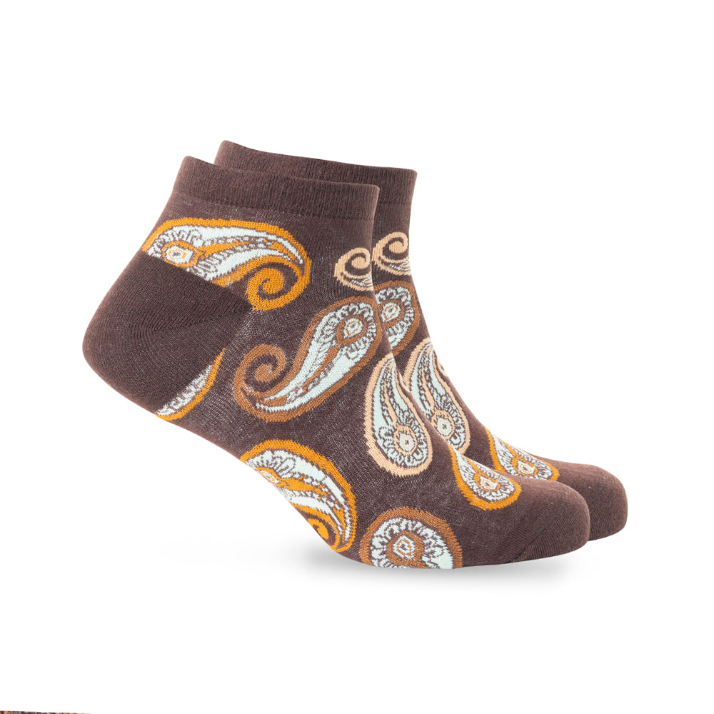 Sunshine Swirl Suzie Ankle Socks In Brown