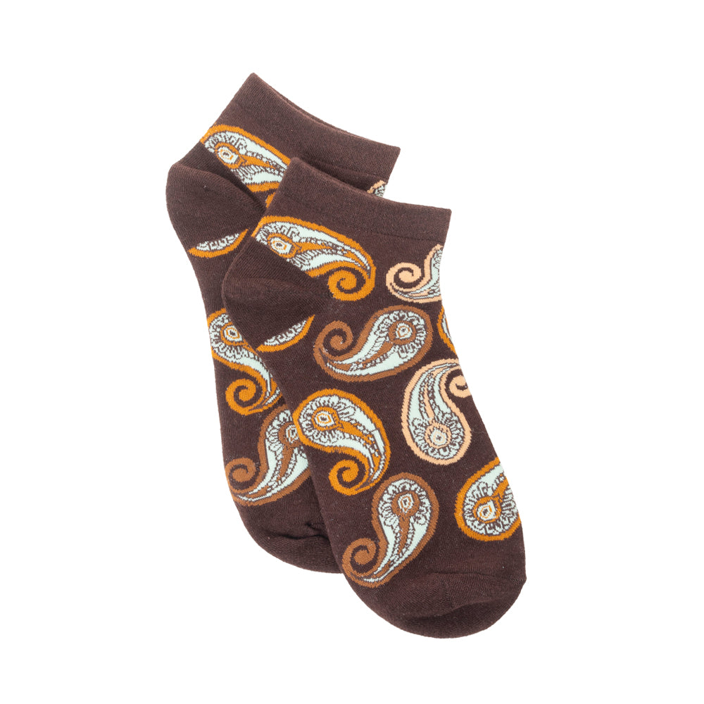 Sunshine Swirl Suzie Ankle Socks In Brown