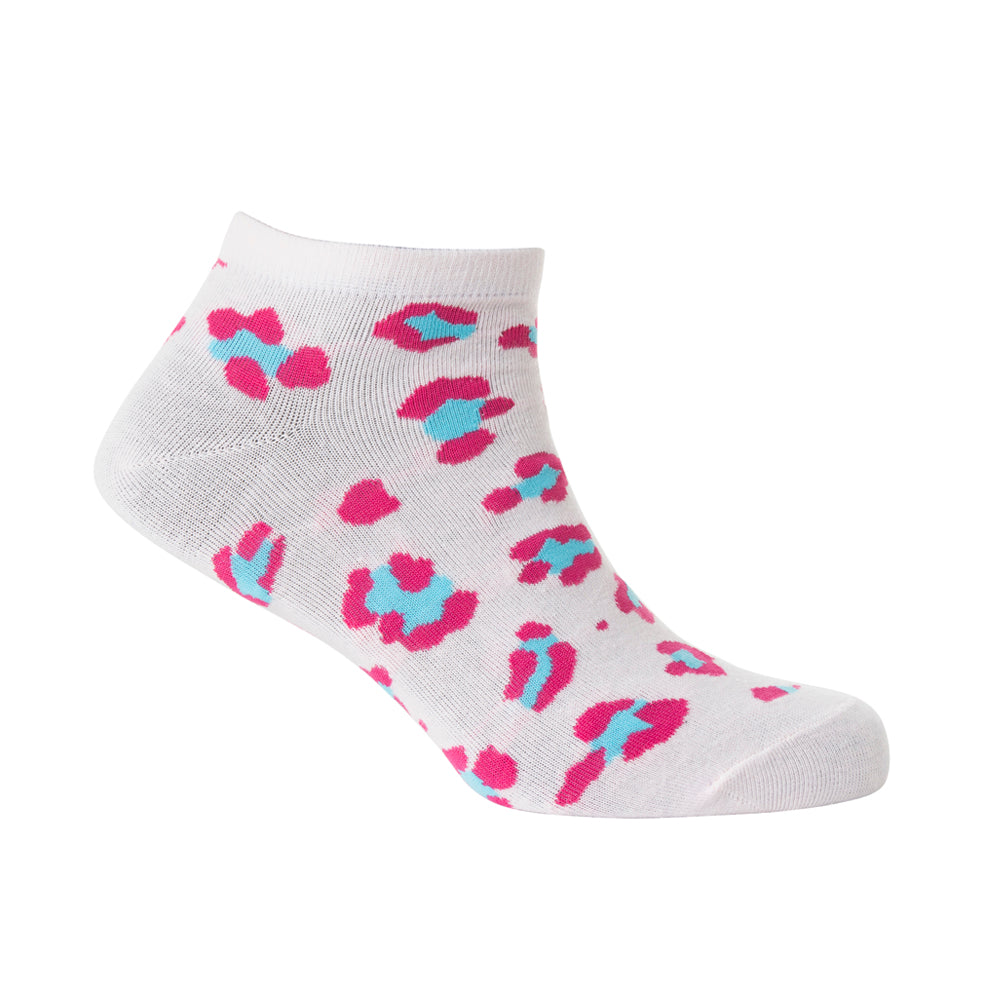 Candy Leopard Lacy Ankle Socks In Light Pink