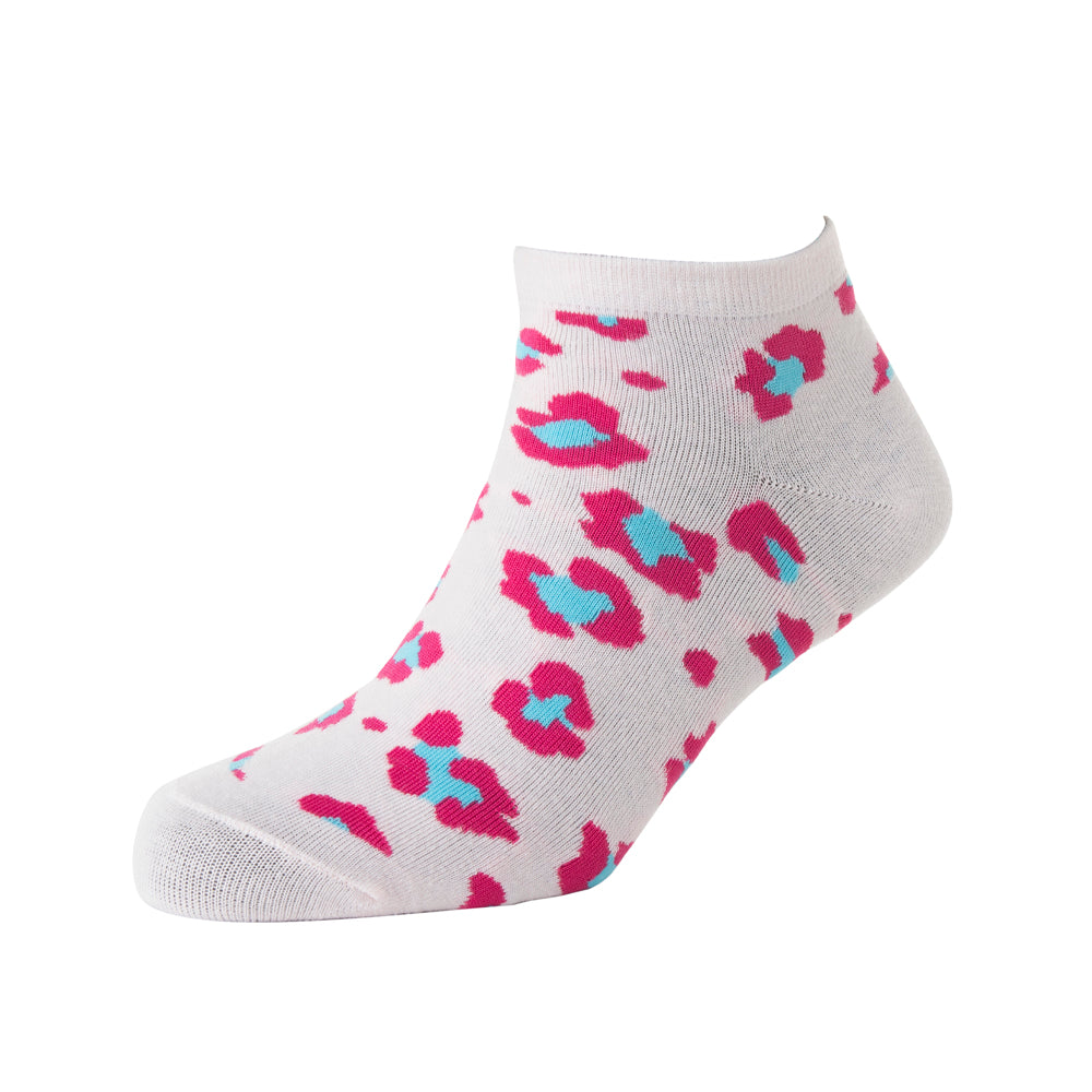 Candy Leopard Lacy Ankle Socks In Light Pink