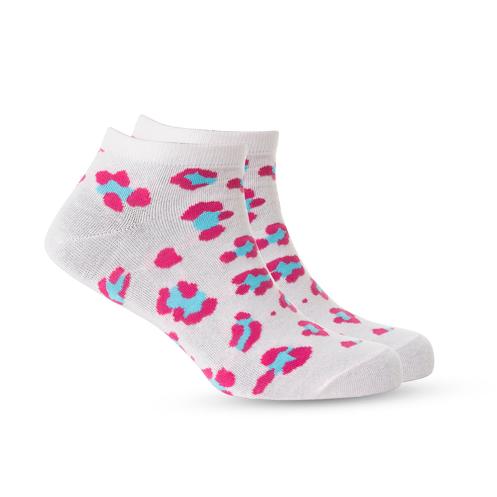 Candy Leopard Lacy Ankle Socks In Light Pink