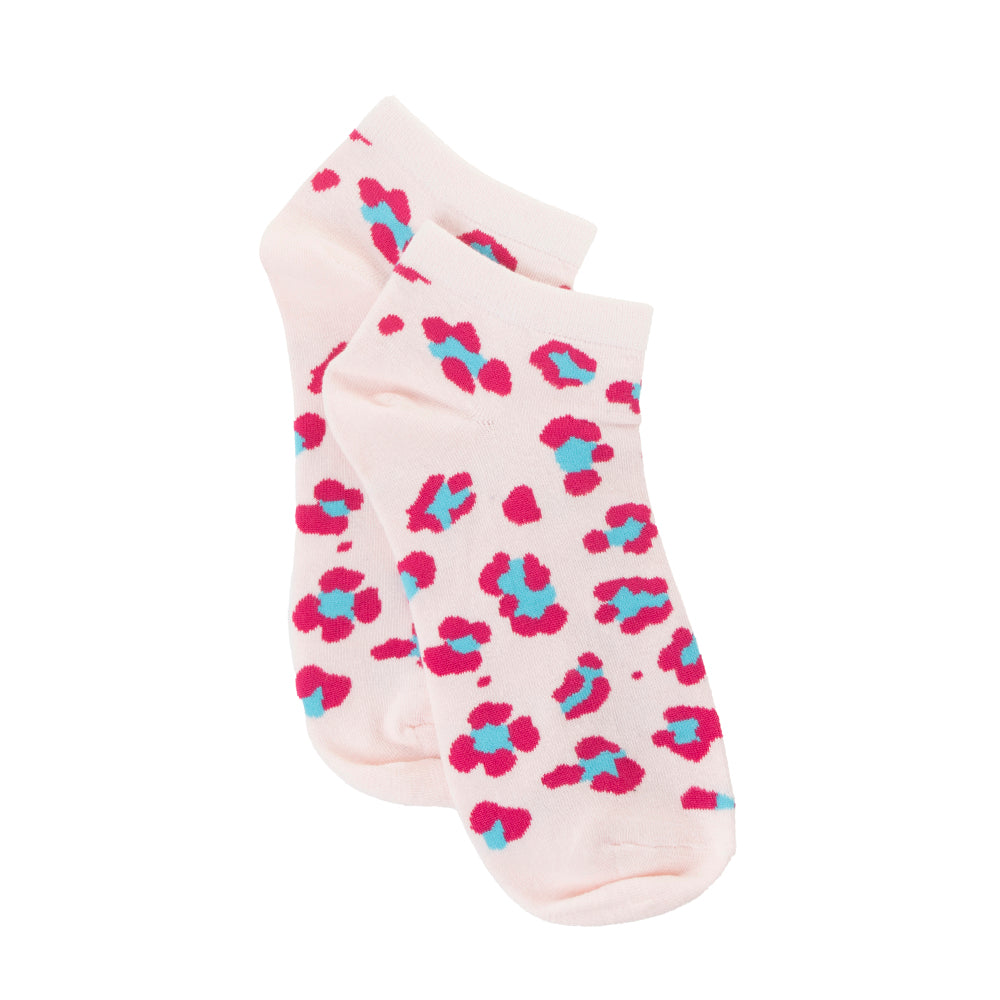 Candy Leopard Lacy Ankle Socks In Light Pink