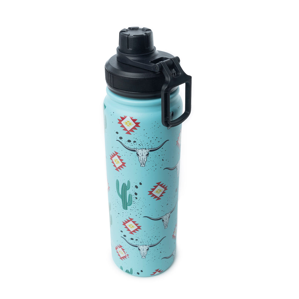 Moo & Bloom Stainless Steel Water Bottle in Cactus Geometry